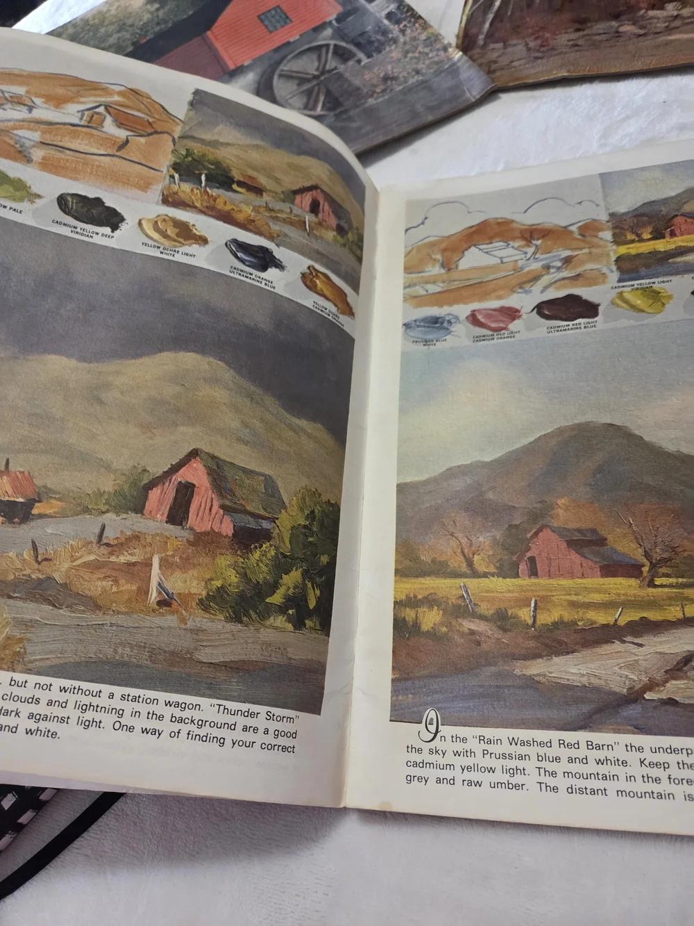 Lithograph Prints Red Barns, Red Barn Magazine, E Thomas, Brightwell